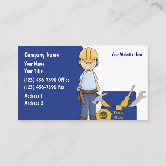 Visitekaartjes voor de bouw (Voorkant)