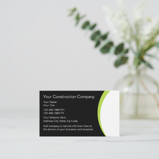 Visitekaartjes voor de bouw (Staand voorkant)