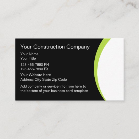 Visitekaartjes voor de bouw (Voorkant)