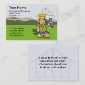 Visitekaartjes voor de bouw 1 (Voorkant / Achterkant)