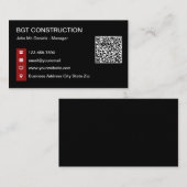 Visitekaartjes voor de bouw met QR-code-Sjabloon (Voorkant / Achterkant)