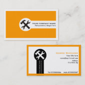 Visitekaartjes voor de bouw — oranje (Voorkant / Achterkant)