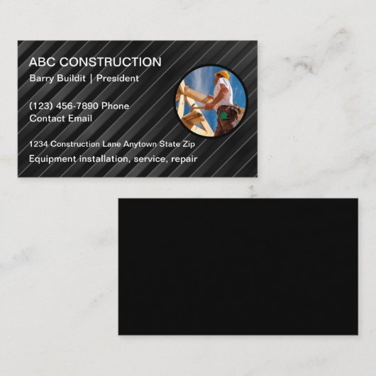 Visitekaartjes voor de bouw Uniek ontwerp (Voorkant / Achterkant)