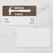 Visitekaartjes voor de bouw van hamers en nagels (Voorkant / Achterkant)