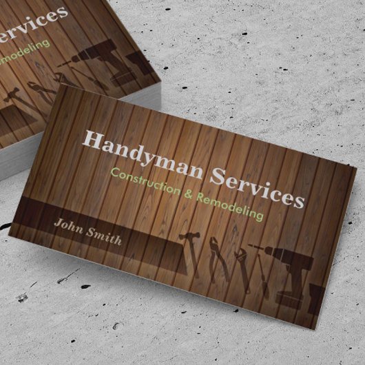 Visitekaartjes voor de bouw van handyman