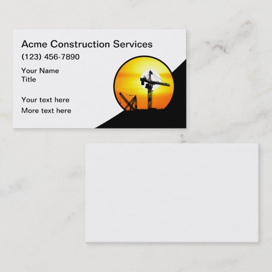 Visitekaartjes voor de bouw van Logo (Voorkant / Achterkant)