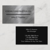 Visitekaartjes voor de bouw van metalen koel (Voorkant / Achterkant)