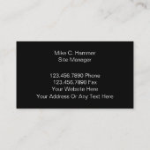 Visitekaartjes voor de bouw van metalen koel (Achterkant)