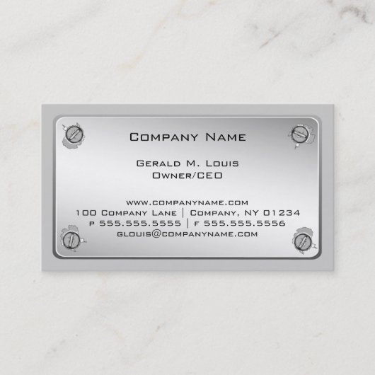 Visitekaartjes voor de constructie van metalen Bor (Voorkant)