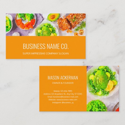 Visitekaartjes voor de gezondheid/levensmiddelen / (Voorkant / Achterkant)