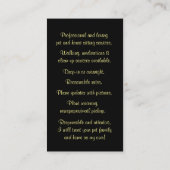 Visitekaartjes voor de inlijving van gezelschapsdi (Achterkant)