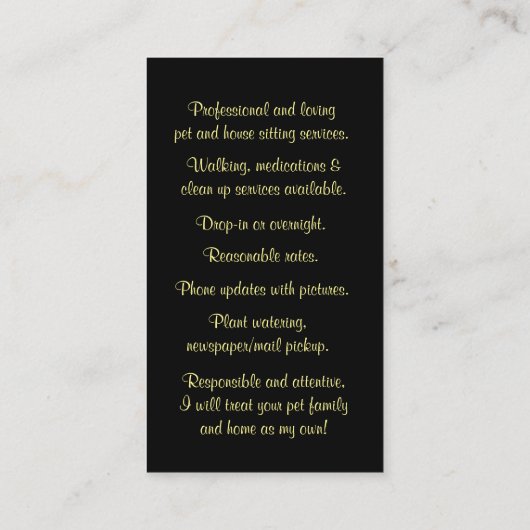 Visitekaartjes voor de inlijving van gezelschapsdi (Achterkant)