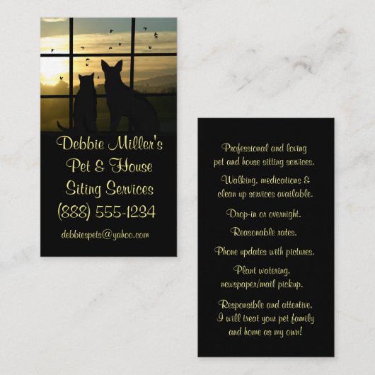 Visitekaartjes voor de inlijving van gezelschapsdi (Voorkant / Achterkant)