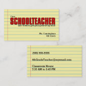 Visitekaartjes voor de leerkracht Humorous (Voorkant / Achterkant)