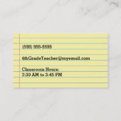 Visitekaartjes voor de leerkracht Humorous (Achterkant)