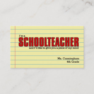 Visitekaartjes voor de leerkracht Humorous
