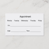 Visitekaartjes voor de medische benoeming van vrou (Achterkant)