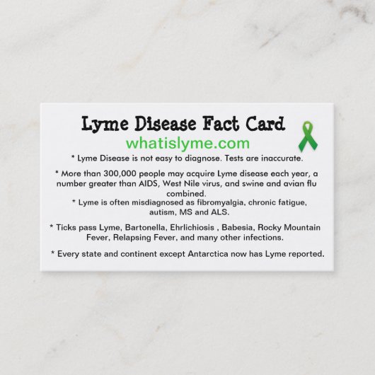 Visitekaartjes voor de opsporing van de ziekte van (Voorkant)