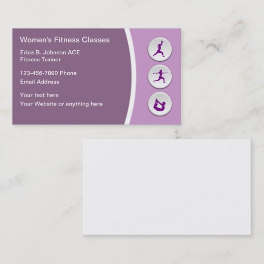 Visitekaartjes voor de persoonlijke opleiding van (Voorkant / Achterkant)