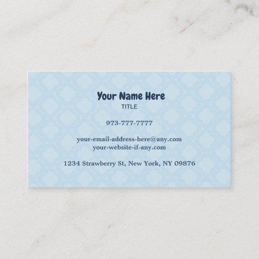 Visitekaartjes voor de preschool (Achterkant)