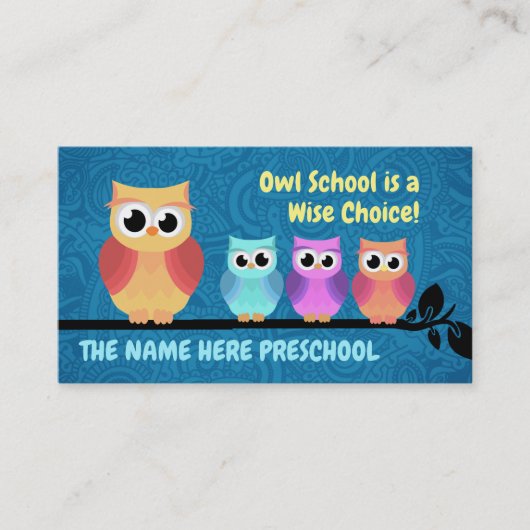 Visitekaartjes voor de preschool (Voorkant)