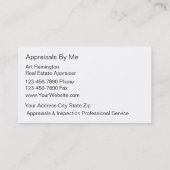 Visitekaartjes voor de taxatie van onroerend goed (Achterkant)