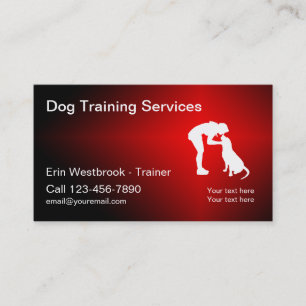 Visitekaartjes voor de training van de kool-hond