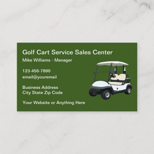 Visitekaartjes voor de verkoop en service van Golf (Voorkant)