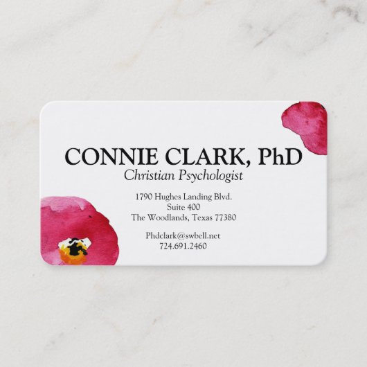 Visitekaartjes voor de Waterverf van Floral (Voorkant)