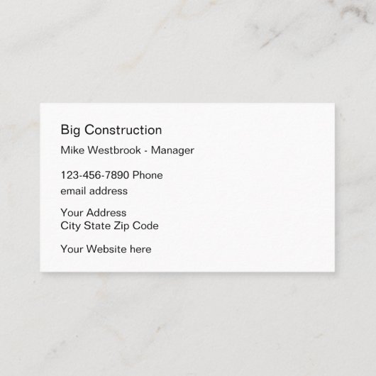 Visitekaartjes voor de wolconstructie van klassy (Achterkant)