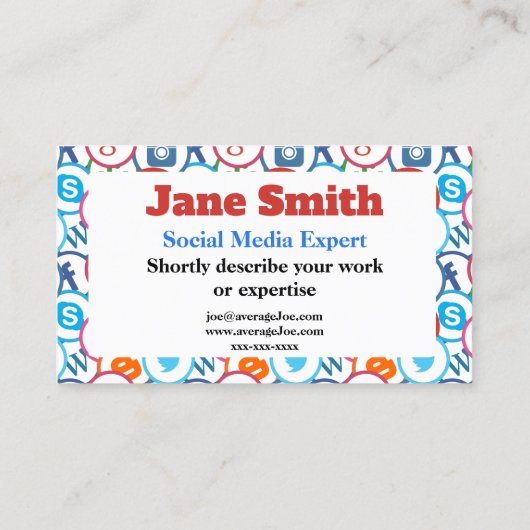 Visitekaartjes voor deskundigen op het gebied van (Achterkant)