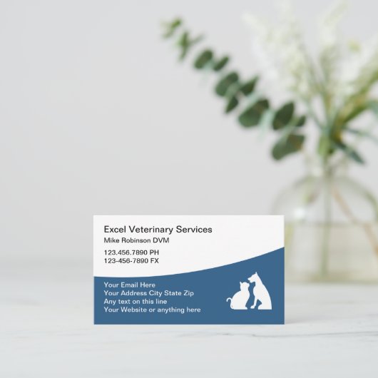 Visitekaartjes voor dierenartsafspraak (Staand voorkant)