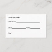 Visitekaartjes voor dierenartsafspraak (Achterkant)