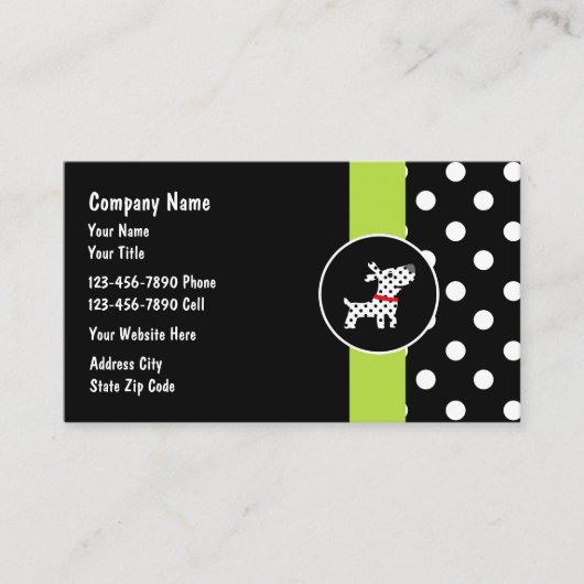 Visitekaartjes voor dierenverzorging (Voorkant)