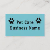 Visitekaartjes voor dierenverzorging (Achterkant)