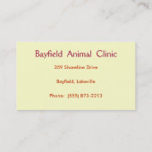 Visitekaartjes voor dierenverzorging (Achterkant)