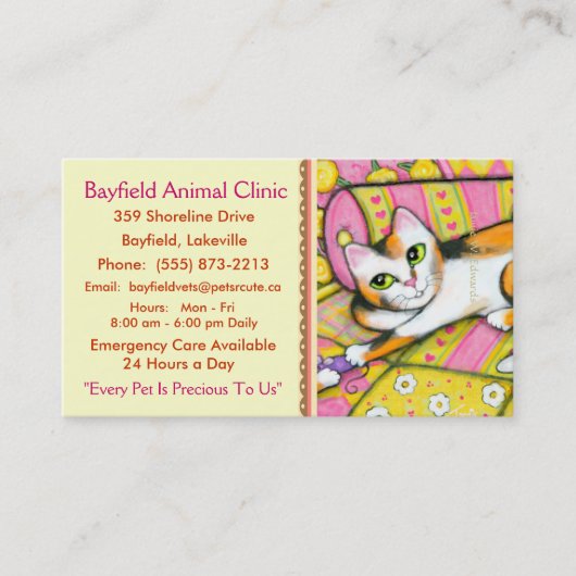 Visitekaartjes voor dierenverzorging (Voorkant)