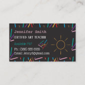 Visitekaartjes voor dubbelzijdige kunstleraar (Achterkant)