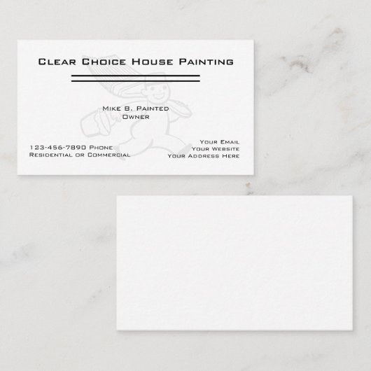 Visitekaartjes voor eenvoudige verf (Voorkant / Achterkant)