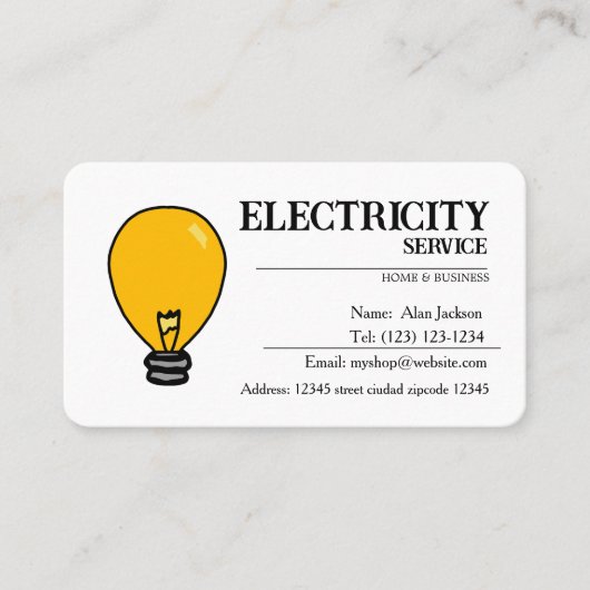 VISITEKAARTJES VOOR ELEKTRICITEITSDIENSTEN (Voorkant)