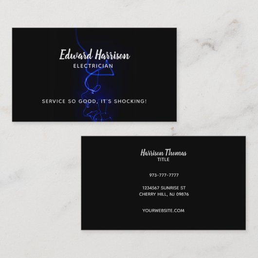 Visitekaartjes voor elektroslogans (Voorkant / Achterkant)