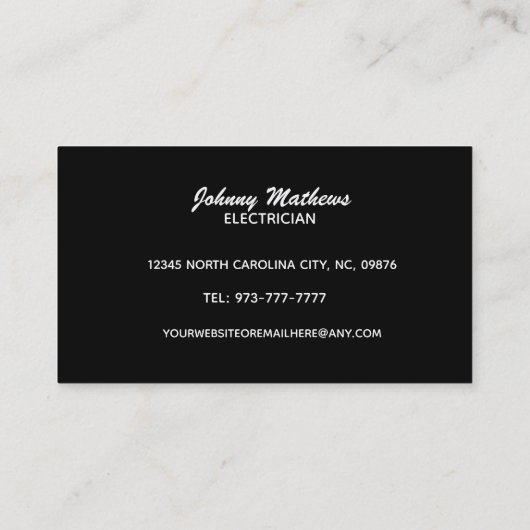 Visitekaartjes voor elektroslogans (Achterkant)