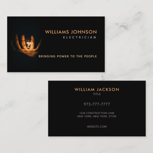 Visitekaartjes voor elektroslogans (Voorkant / Achterkant)