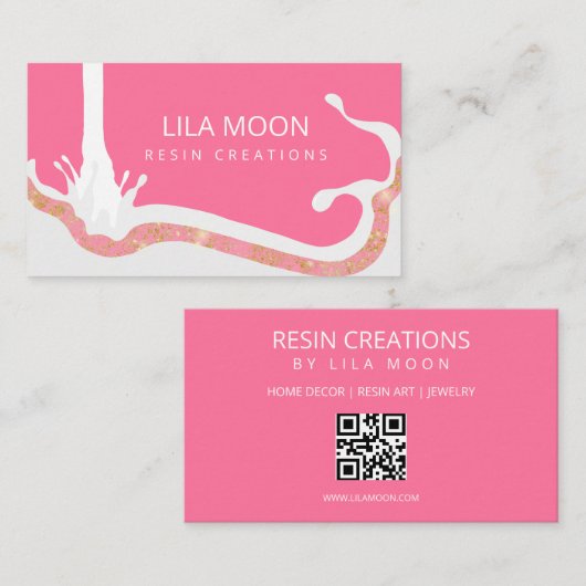 Visitekaartjes voor epoxyhars sieraden (Voorkant / Achterkant)