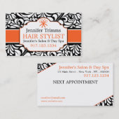 Visitekaartjes voor esthetici | Hair School Afsprakenkaartje (Voorkant / Achterkant)