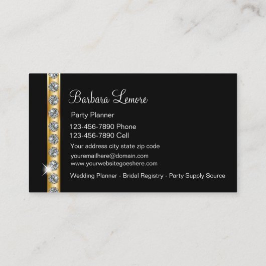 Visitekaartjes voor Event Planner (Achterkant)