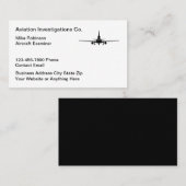 Visitekaartjes voor examinatoren voor Vliegtuigen  (Voorkant / Achterkant)