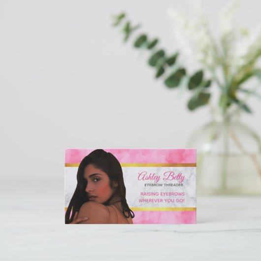 Visitekaartjes voor Eyebrow Threader Slogans (Staand voorkant)