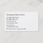 Visitekaartjes voor financiële planners (Achterkant)