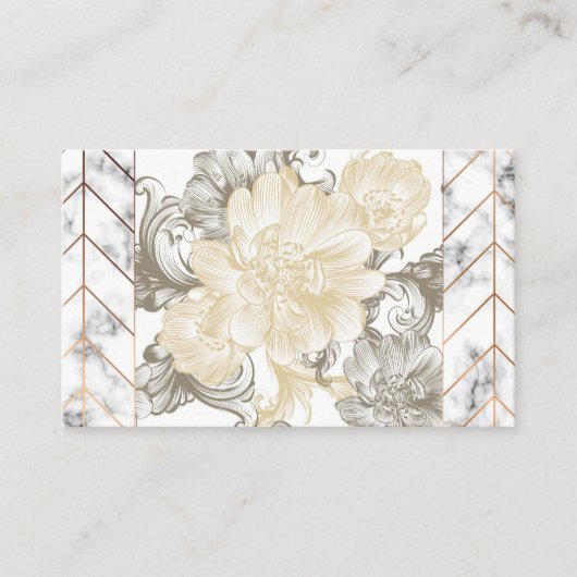 Visitekaartjes voor Floral Marble Design (Voorkant)